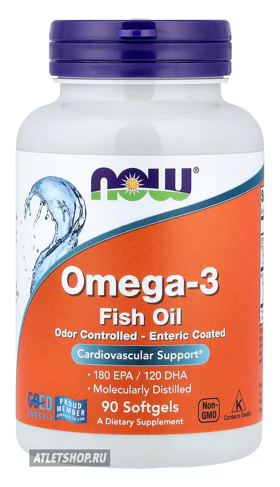 NOW Omega-3 Fish Oil Odor Controlled Enteric Coated